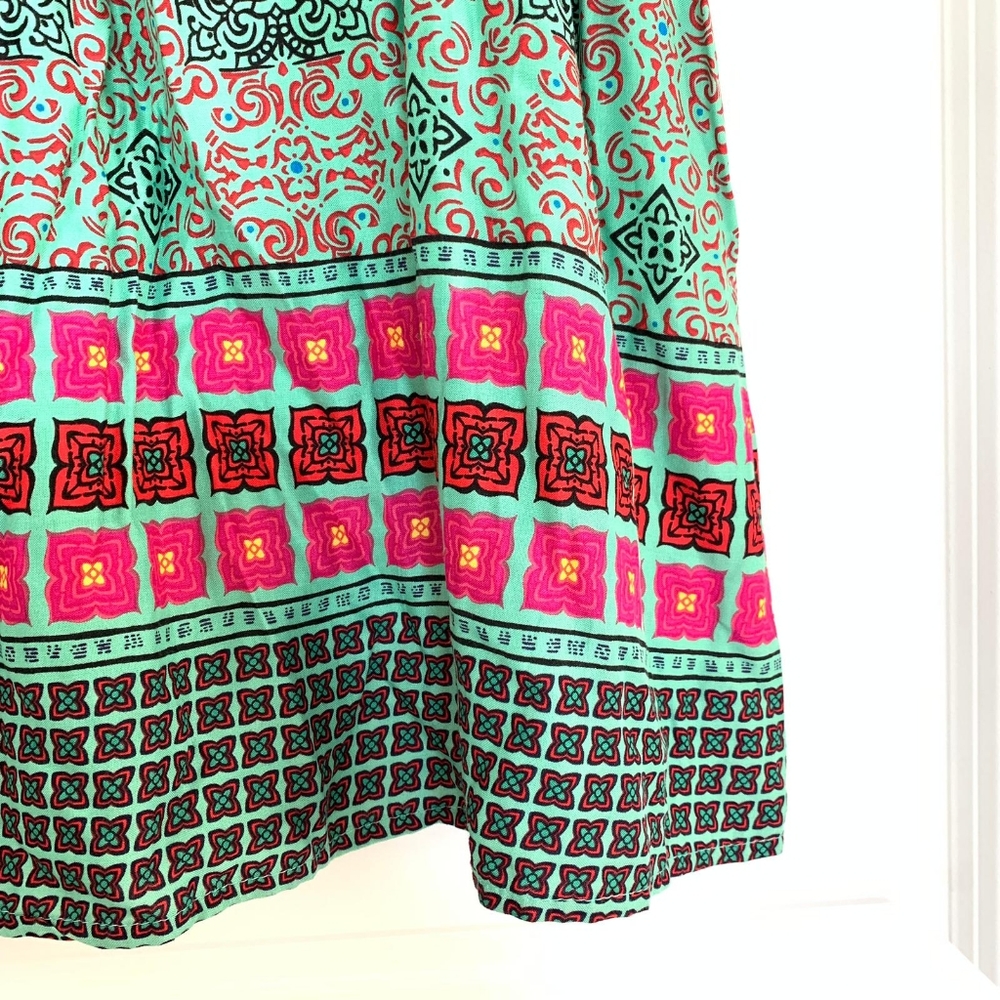 Francesca's Green Pattern Mini Dress - Picture 3 of 4